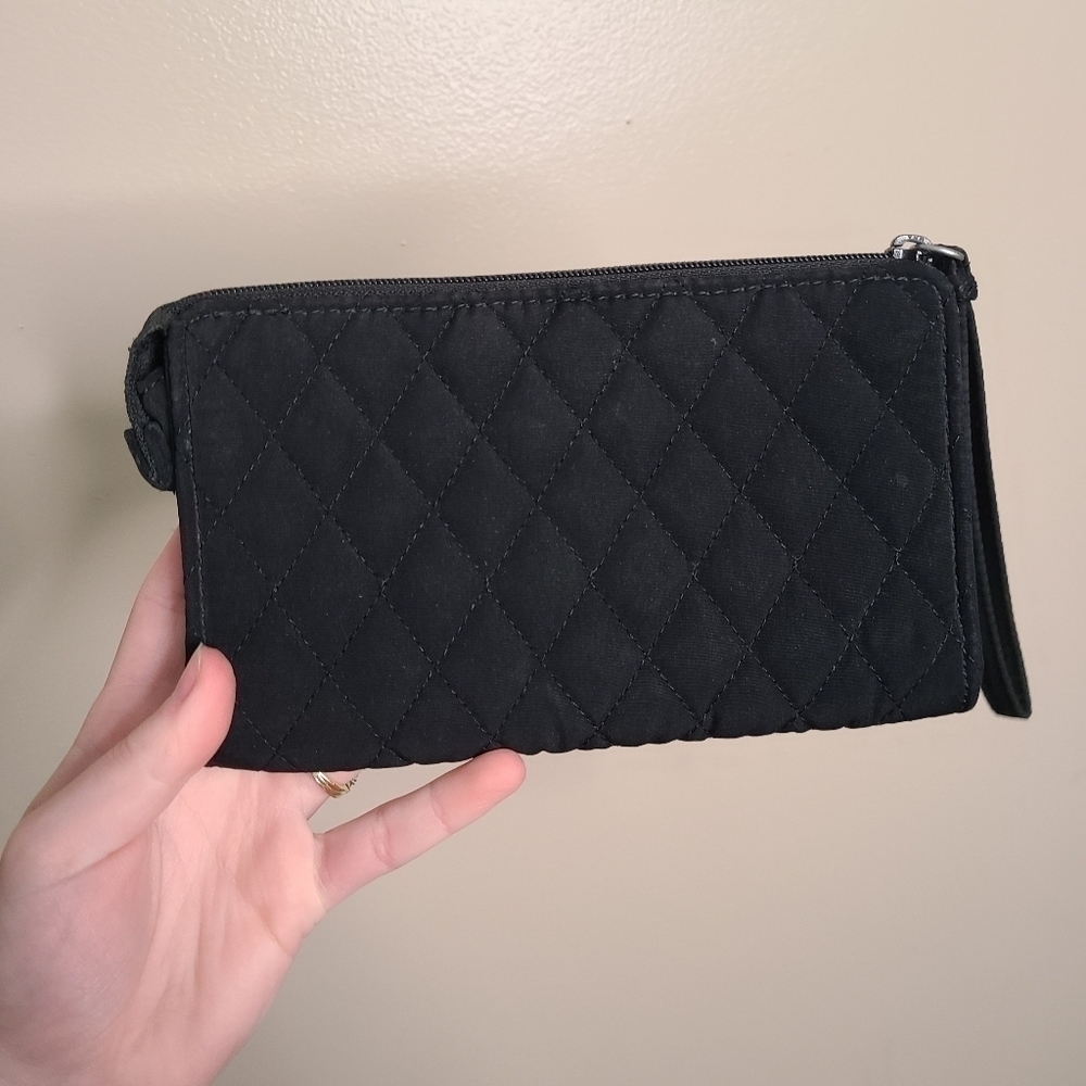 Vera Bradley Classic Black Zip Wallet Wristlet